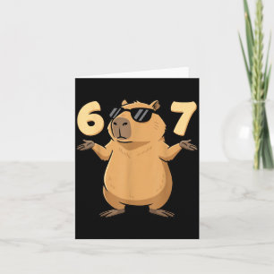 Carte 67 Capybara Meme 6 7 Esthétique pour enfants jeune