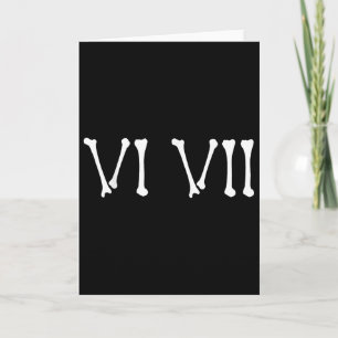 Carte 67 Chiffres romains Vi Vii squelette drôle Hallowe