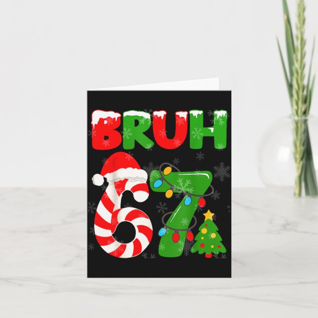 Carte 67 Christmas 6 7 Meme Pajamas 67 Bruh Slang  (Devant)