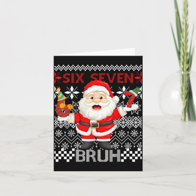 Carte 67 Christmas 6 7 Six Seven Bruh Xmas Santa Sweater (Devant)
