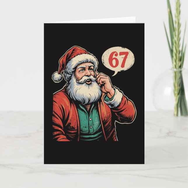 Carte 67 Christmas Funny Six Seven Meme Brainrot Santa C (Devant)