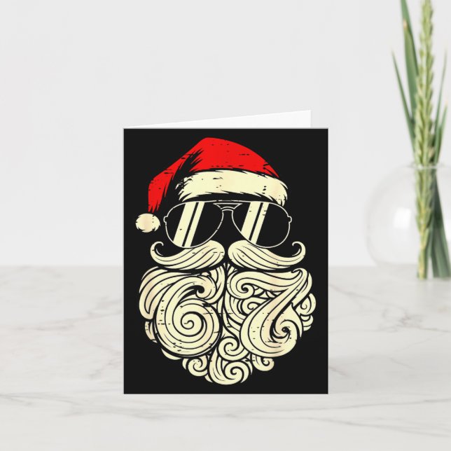 Carte 67 Christmas Funny Six Seven Meme Santa Face Shirt (Devant)