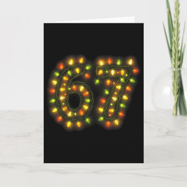 Carte 67 Christmas Lights 6 7 Meme Gen Alpha Slang  (Devant)