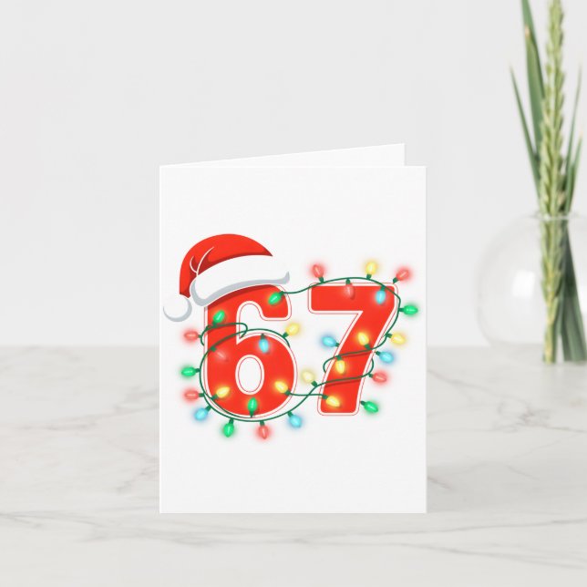 Carte 67 Christmas Lights Meme Saying 6 7 Costume Xmas L (Devant)