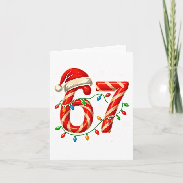 Carte 67 Christmas Meme Funny Six Seven Xmas Lights Cand (Devant)