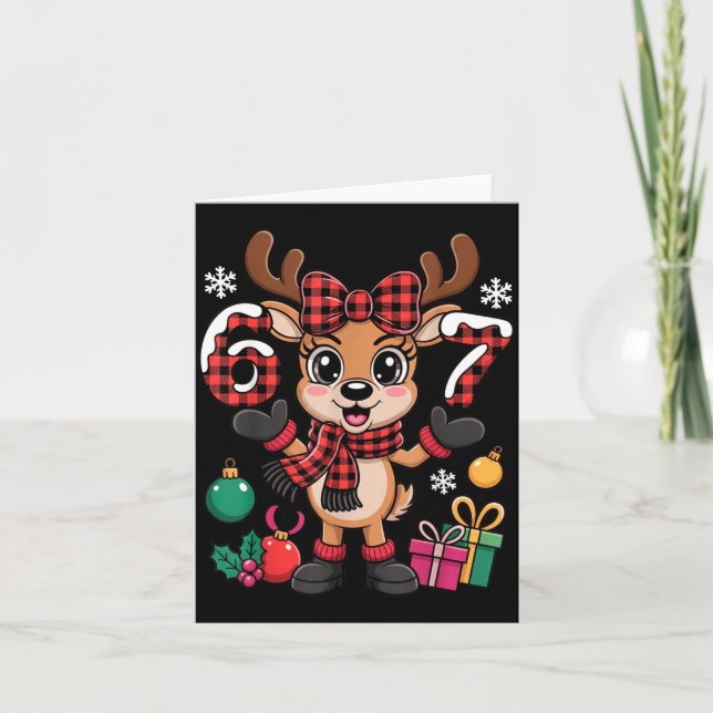 Carte 67 Christmas Outfit Women Meme Reindeer Six Seven  (Devant)