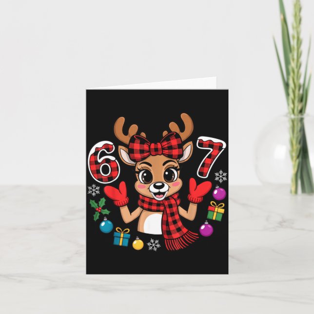Carte 67 Christmas Outfit Women Meme Reindeer Six Seven  (Devant)