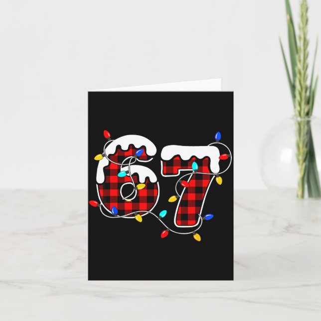 Carte 67 Christmas Red Plaid 6 7 Six Seven Boys Christma (Devant)