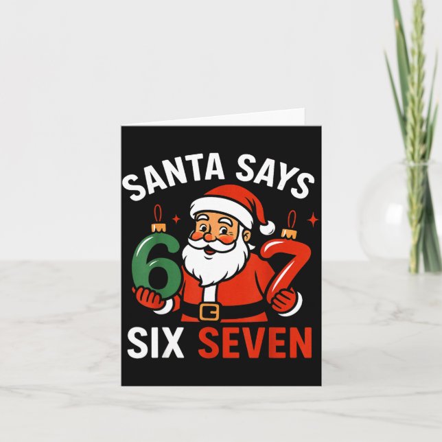 Carte 67 Christmas Santa Six Seven 6 7 Meme Boy Girls Ki (Devant)