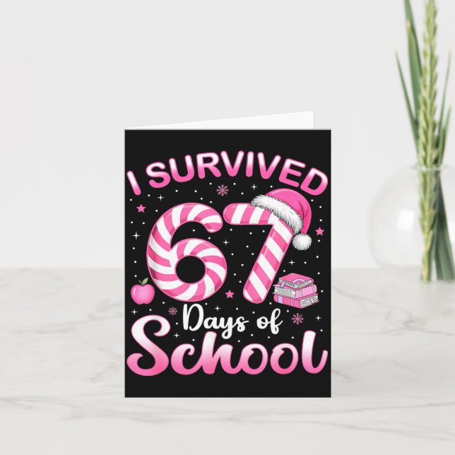 Carte 67 Christmas Shirt Teacher Kids I Survived 67 Days (Devant)