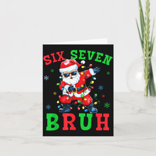 Carte 67 Christmas Six Seven Bruh Meme Santa Dabbing Chr (Devant)