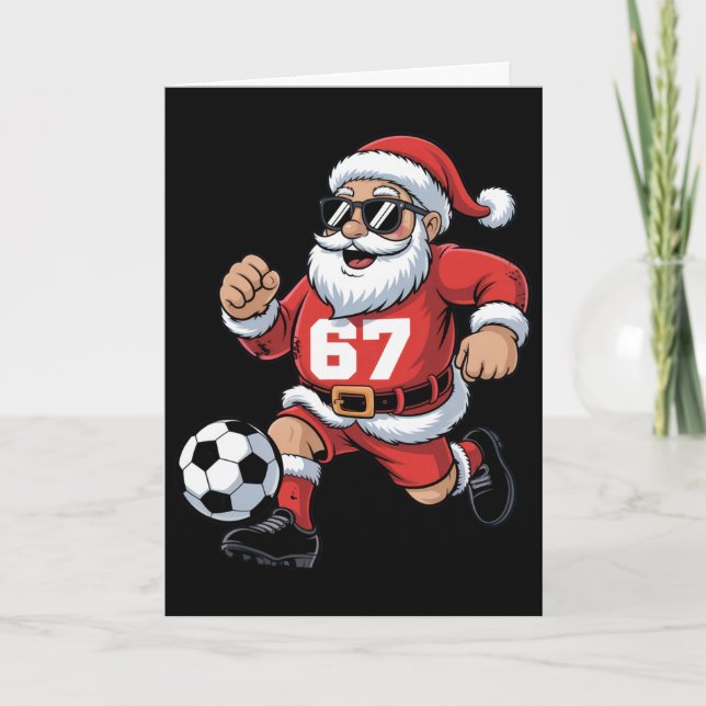 Carte 67 conceptions de Santa Soccer pour les fans de sp (Devant)