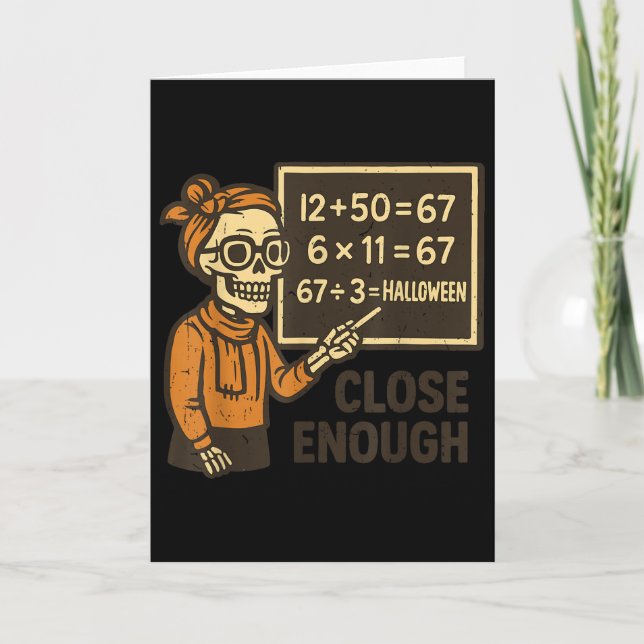 Carte 67 Costume d'Halloween de professeur de mathématiq (Devant)