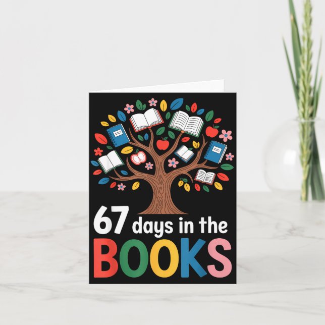 Carte 67 Days In The Books Reading Teacher 67th Day Of S (Devant)