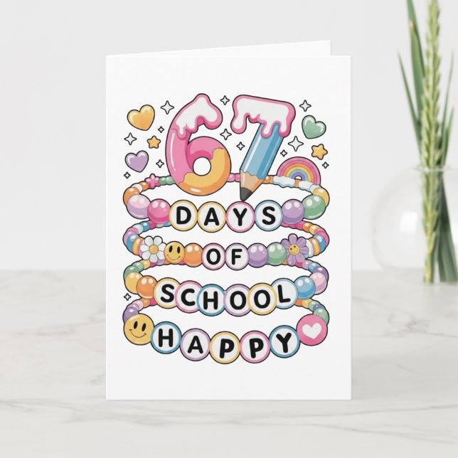 Carte 67 Days of School Cute Teacher Colorful Classroom (Devant)