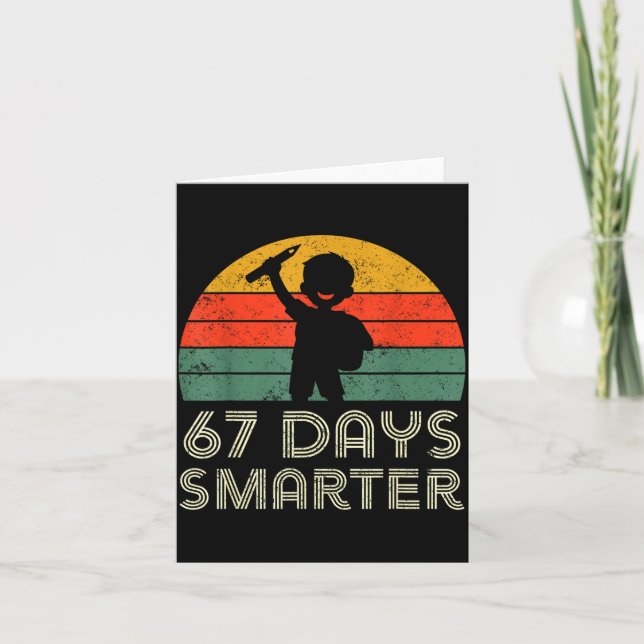Carte 67 Days Smarter 67th Day Of School For Teacher Boy (Devant)
