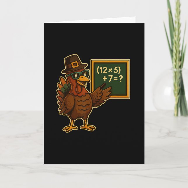 Carte 67 drôle de dinde de Thanksgiving professeur de ma (Devant)