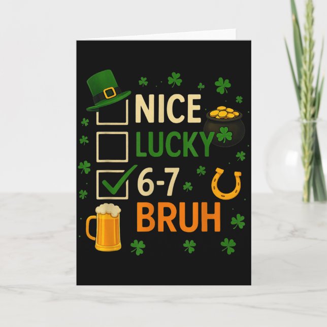 Carte 67 Drôle de Saint-Patrick Six Sept Trèfle 67 Mem (Devant)