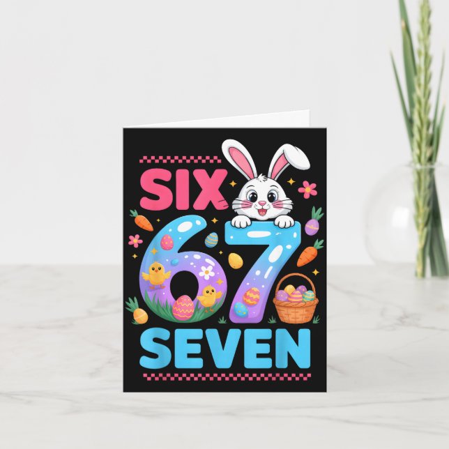 Carte 67 drôle six sept génération mème adorable lapin l (Devant)