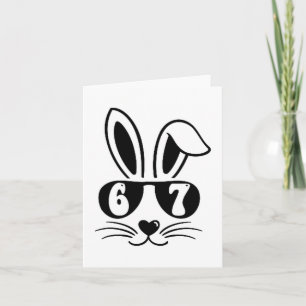 Carte 67 Drôle Six Sept Mème Lapin Lunettes de soleil Ea