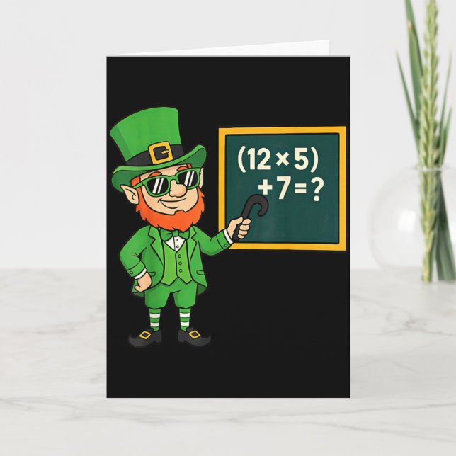 Carte 67 drôle St Patricks Day professeur de mathématiqu (Devant)