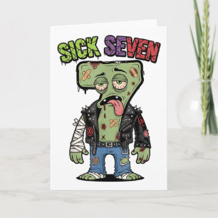 Carte 67 Drôle Zombie Six Sept Humour Mème Brainrot Mala