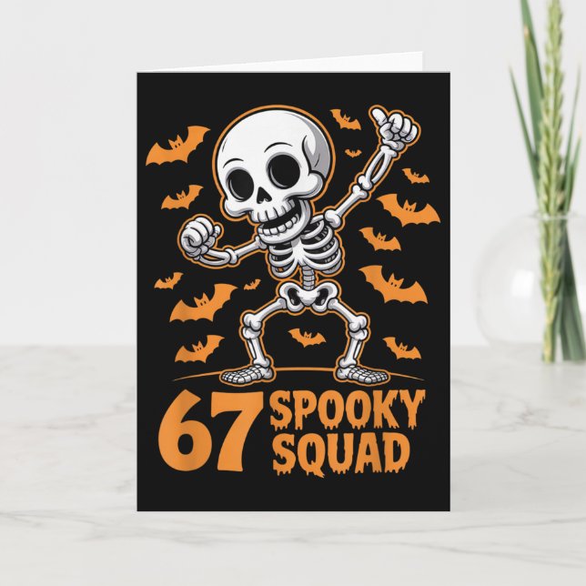 Carte 67 Équipe Squelette Halloween Squelette 6 7 Mème S (Devant)