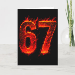 Carte 67 Flamme Numéro Six Sept Mème 67 Enfant