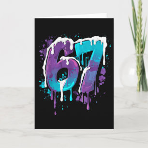 Carte 67 Glace Dégoulinante Mème Drôle Six Sept Gen Alph