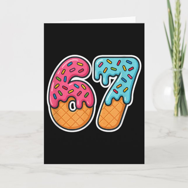 Carte 67 Glace Meme Drip Six Seven Argot Gen Alpha  (Devant)