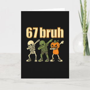 Carte 67 Halloween Bruh Drôle Brainrot Meme Six Sept Bo