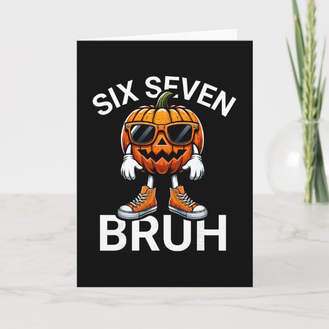 Carte 67 Halloween Drôle Six Sept Mème Brainrot Citrouil (Devant)