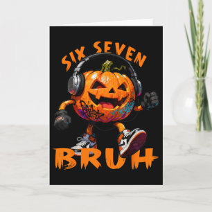 Carte 67 Halloween Drôle Six Sept Mème Brainrot Citrouil