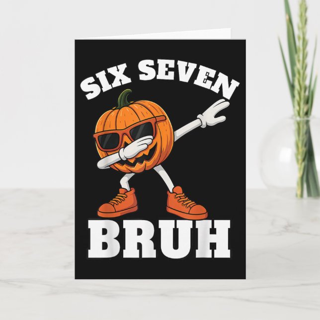 Carte 67 Halloween Funny Six Seven Bruh Meme Brainrot Pu (Devant)