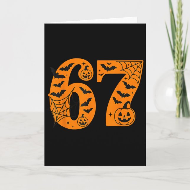 Carte 67 Halloween Six Seven Brainrot Mème Garçons Enfan (Devant)