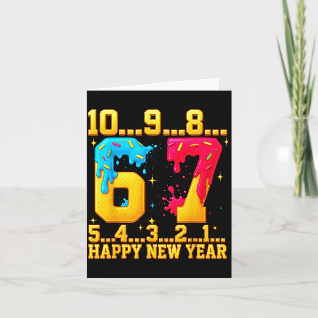 Carte 67 Happy New Year Six Seven Funny Countdown 2026  (Devant)