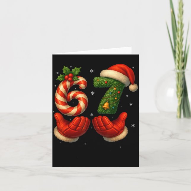 Carte 67 Hockey Hands Funny Christmas Meme Santa  (Devant)