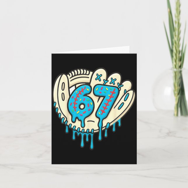 Carte 67 Ice Cream Drip Funny Six Seven Baseball  (Devant)