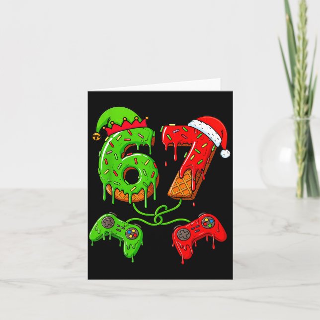 Carte 67 Ice Cream Drip Meme Gamer Six Seven Christmas B (Devant)