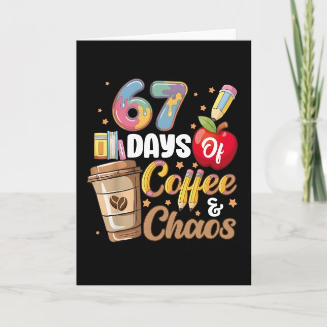 Carte 67 jours de café et de chaos drôle compte à rebour (Devant)
