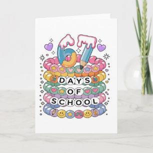 Carte 67 Jours d'École Enseignant Mignon Coloré Classe