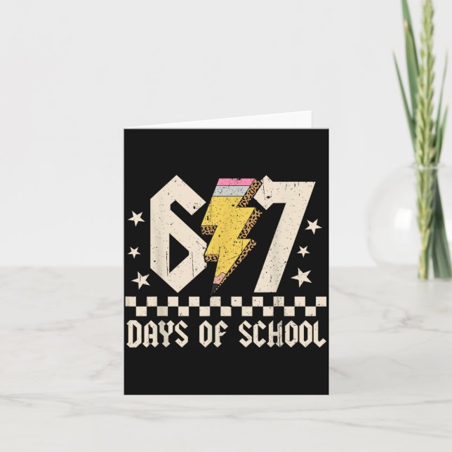 Carte 67 Jours D'école Mème Argot Abcd Rock Garçons Fill (Devant)