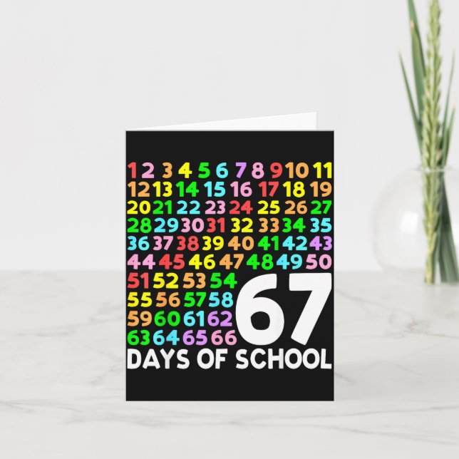 Carte 67 Jours D'école Professeur Enfants Garçon 67 Math (Devant)