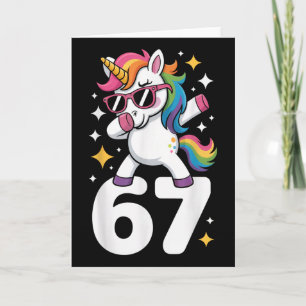 Carte 67 Licorne Dabbing Six Sept Meme Drôle 