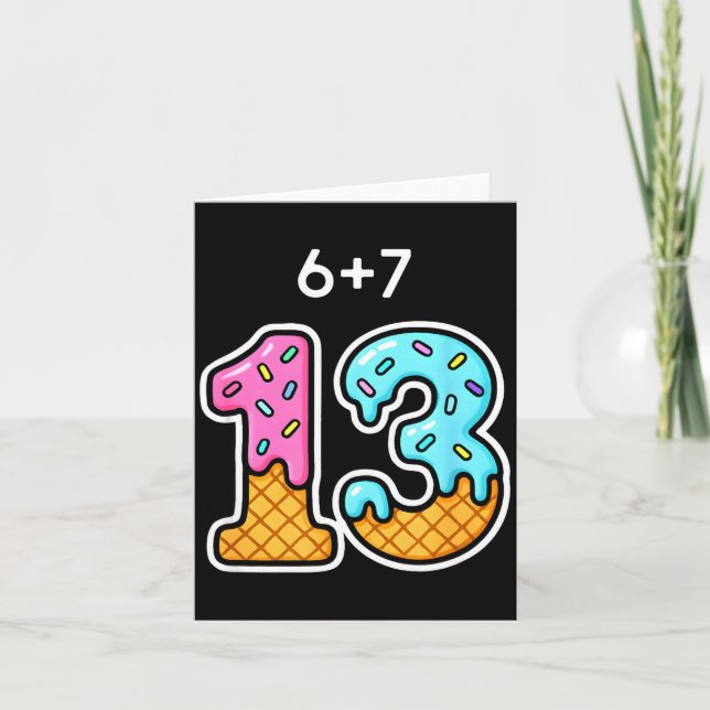 Carte 67 Meme 13th Birthday Icecream Cone Cute Teen Girl (Devant)