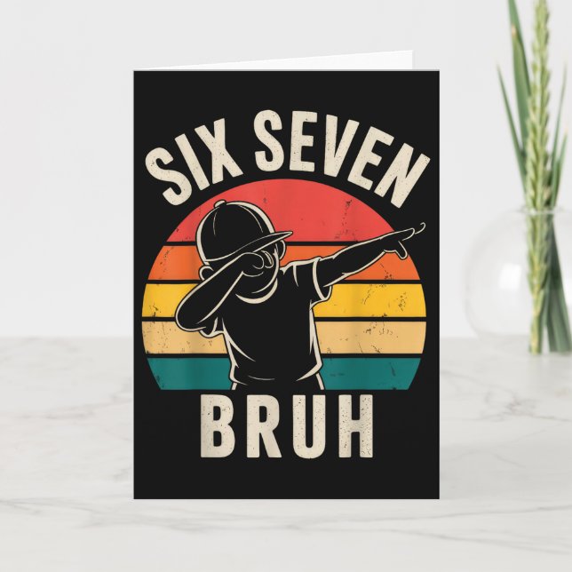 Carte 67 Mème 6 7 Nombres Dabbing Six Sept Mec  (Devant)