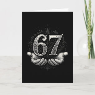 Carte 67 Mème 6 7 Six Sept Mains Drôle Gen Alpha Argot
