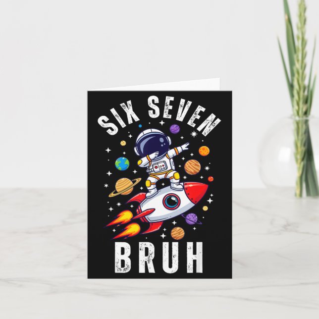 Carte 67 Meme Astronaut Dabbing In Space Funny Six Seven (Devant)
