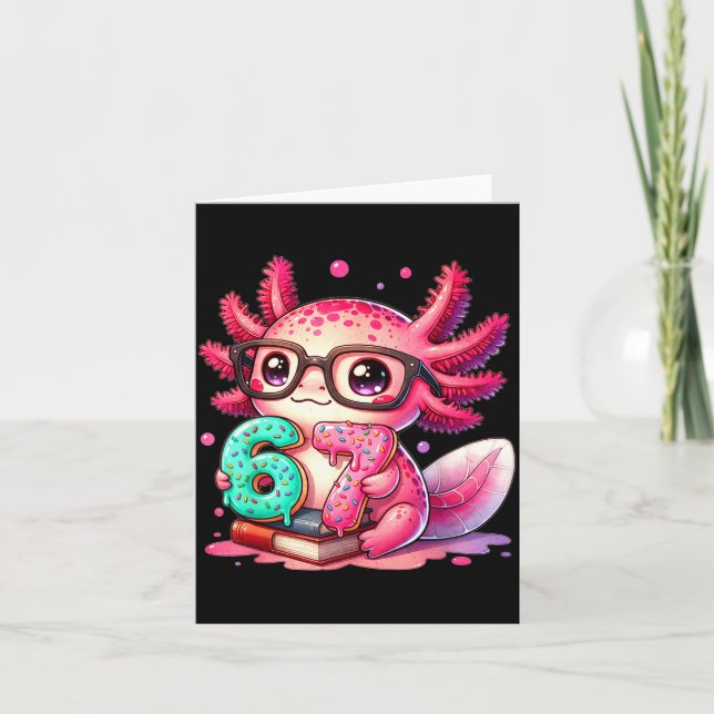 Carte 67 Meme Axolotl Funny Six Seven Axolotl Lover For  (Devant)