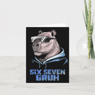 Carte 67 Meme Capybara Drôle Six Sept Bruh Capybara Pour